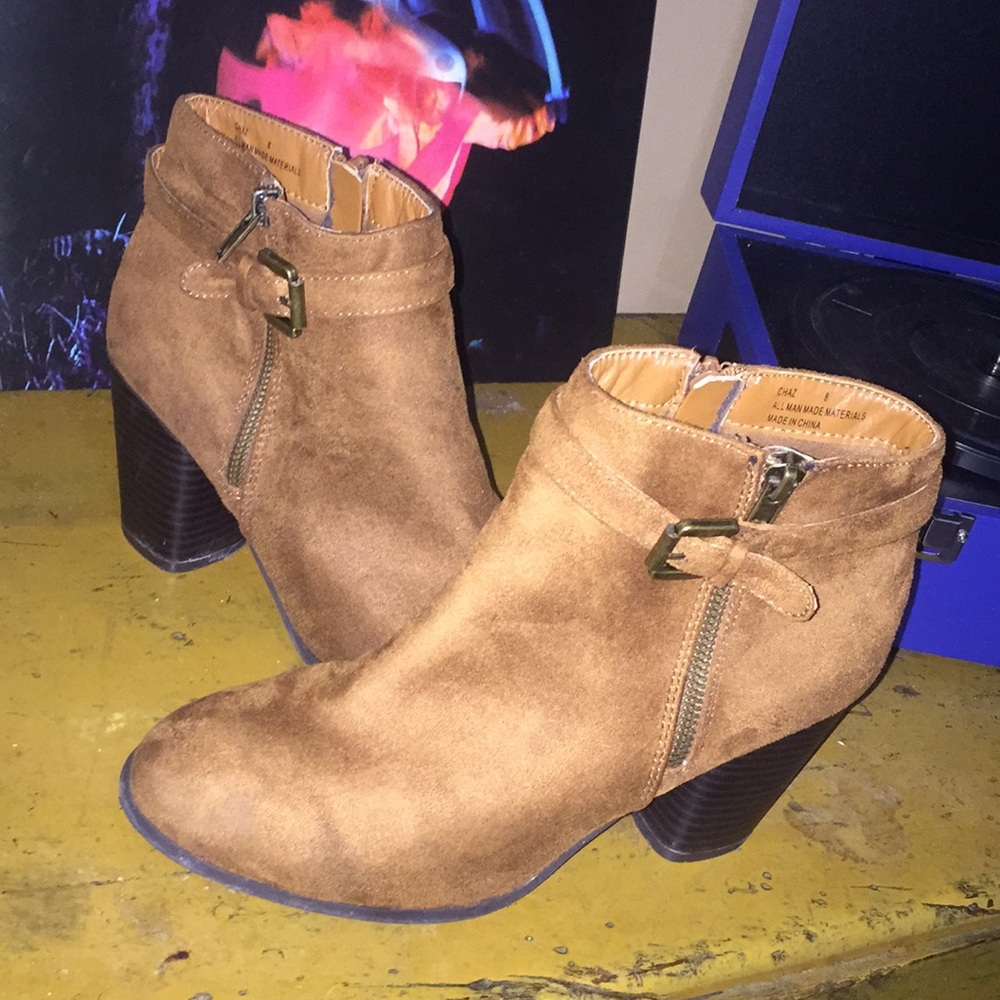 Brown Suede Booties